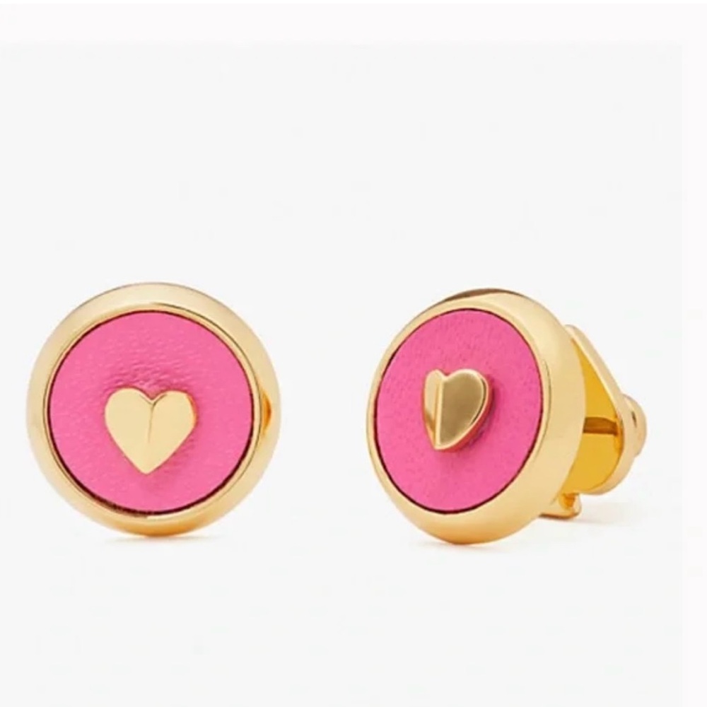 Kate Spade Pink and Gold Heart Earrings